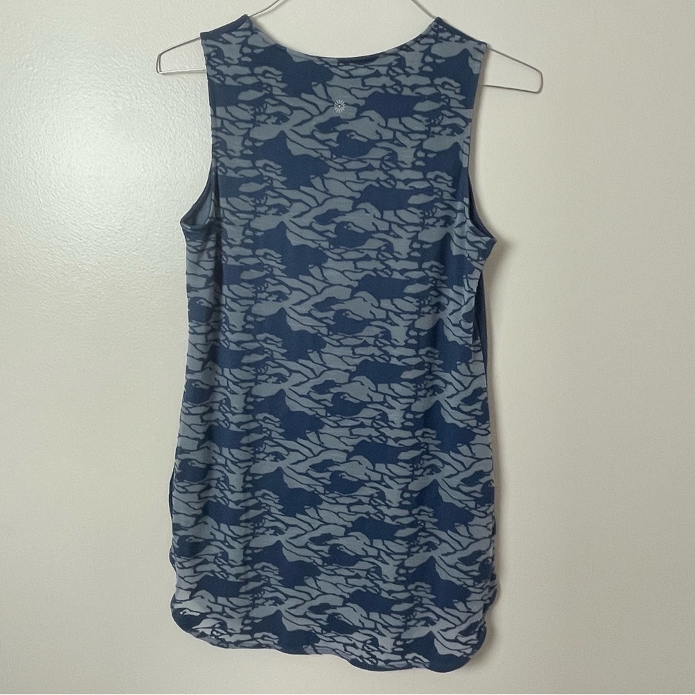 Tangerine Blue & Gray Sleeveless Tunic Top – Size Small